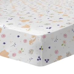 Linge de maison et décoration-Drap housse en coton DISNEY PRINCESS - Princesse Bal - 90x190cm - Bonnet 25cm