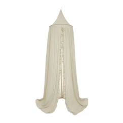 Chambre et rangement-Ciel de lit Voile Moustiquaire 245cm Ruffle Beige Nougat Jollein