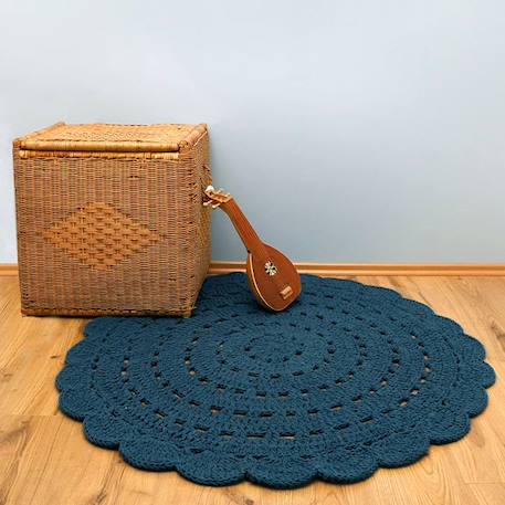 Tapis rond Alma Bleu  - NATTIOT - Coton BLEU 1 - vertbaudet enfant 