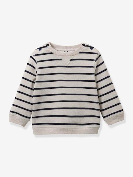 Bébé-Pull, gilet, sweat-Sweat rayé en coton bio CYRILLUS