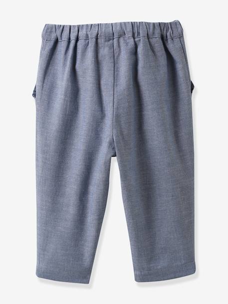 Pantalon chambray bébé CYRILLUS bleu 2 - vertbaudet enfant 