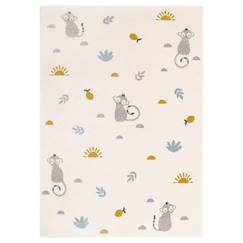 Tapis enfant Little Wild Monkey tissé main polypropylène miel 120x170 - Nattiot  - vertbaudet enfant