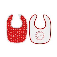 Bavoir Bébé Trois Kilos Sept - Motifs de Noël - Rouge - Coton et éponge - Mixte - A partir de 4 mois  - vertbaudet enfant