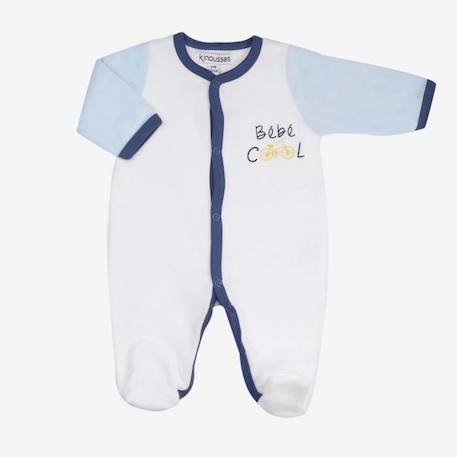 Bébé-Pyjama bébé - TROIS KILOS SEPT - en velours doux et chaud - couleur bleu
