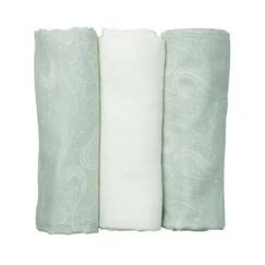 Puériculture-Toilette de bébé-Couches et lingettes-Couches lavables-Lot De 3 Langes 70x70 Trois Kilos Sept - Vert - 70x70 Cm