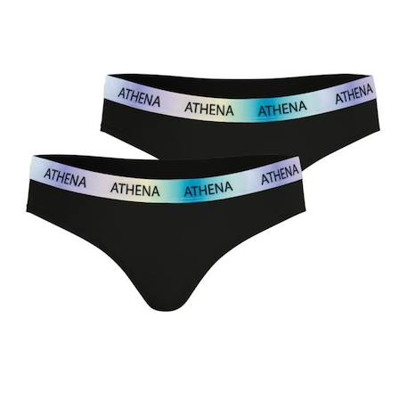 ATHENA Lot de 2 slips Girl Rainbow by   Fille Noir FILLE NOIR 1 - vertbaudet enfant 