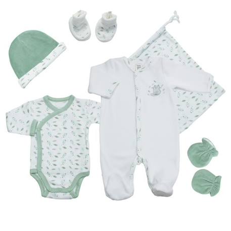 Trousseau Naissance Trois Kilos Sept - Vert Sauge  0 Mois VERT 1 - vertbaudet enfant 