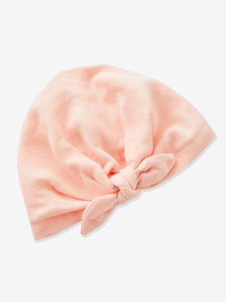 Chapeau façon foulard noué uni bébé fille rose+rose poudré 2 - vertbaudet enfant 