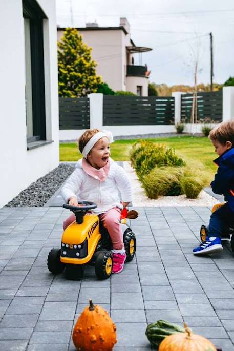 Porteur tracteur JCB avec remorque et accessoires - FALK - Dès 12 mois - 100% fabriqué en France - 40% plastique recyclé JAUNE 3 - vertbaudet enfant 