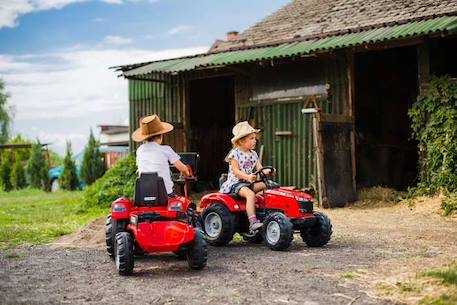 Tracteur à pédales Massey Ferguson avec remorque - Dès 3 ans - FALK - 100% Fabriqué en France - Contient 60% de Plastique recyclé JAUNE 4 - vertbaudet enfant 