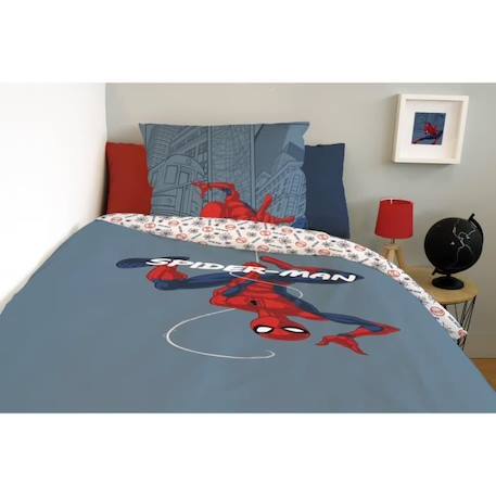 Housse de couette Spiderman - MARVEL - 140x200 cm - 100% Coton - Bleu BLEU 4 - vertbaudet enfant 