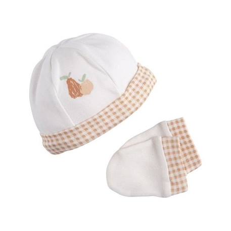 Lot bonnet et moufles bébé en coton  - vertbaudet enfant