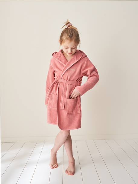 Peignoir de bain enfant personnalisable essentiels, avec coton recyclé bois de rose+marine+menthe 1 - vertbaudet enfant 