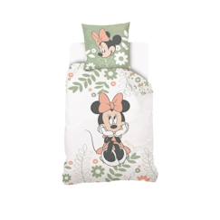 Linge de maison et décoration-Linge de lit enfant-Housse de couette-DISNEY - Housse de couette Minnie 140x200 cm + 1 Taie d'oreiller 63x63 cm - 100% Coton - Vert