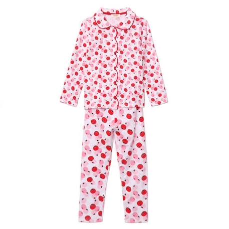 Pyjama long imprimé pommes - CATIMINI - Ensemble chemise et pantalon - 95% Coton - 5% Elasthanne ROSE 1 - vertbaudet enfant 