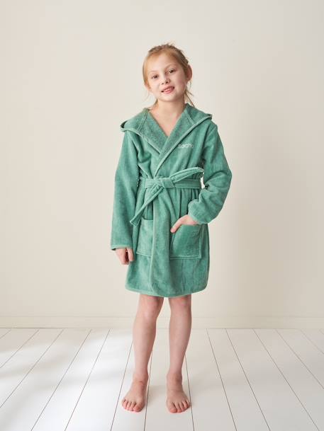 Peignoir de bain enfant uni avec coton recyclé, personnalisable bois de rose+marine+menthe 14 - vertbaudet enfant 