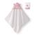 Serviette De Bain A Capuche 80x80 cm + Gant De Toilette Escapade Kawaii 15x21 cm - 100% Coton - 400 GSM - Blanc Et Rose ROSE 1 - vertbaudet enfant 