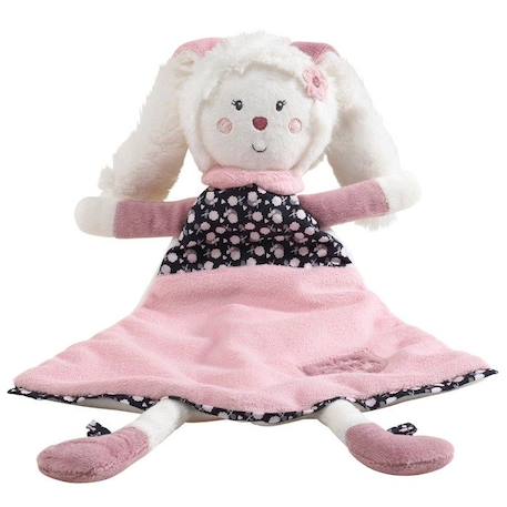 Doudou mouchoir lapin - Miss Fleur de Lune - en velours doux - Blanc - pour bébé fille BLANC 1 - vertbaudet enfant 