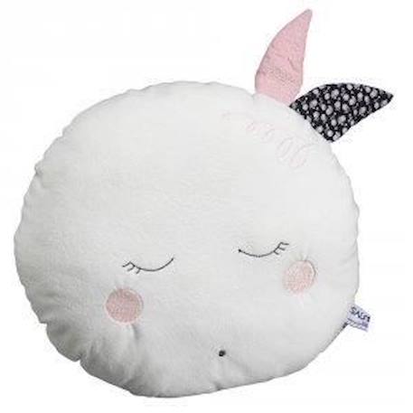 Coussin déco lune - Miss Chipie - Blanc - Rond - 8x30x30 BLANC 2 - vertbaudet enfant 