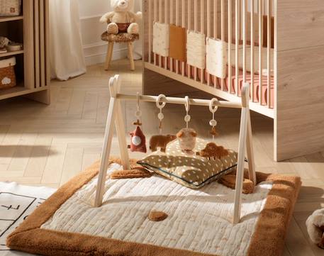 Grand tapis de jeu en double gaze de coton et sherpa BEIGE 2 - vertbaudet enfant 