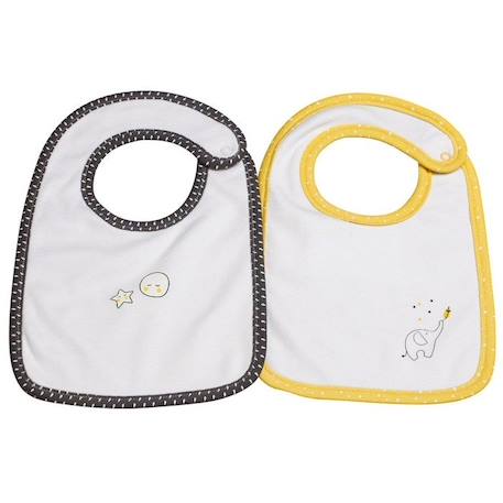 Bavoirs - Sauthon - Lot de 2 - Jersey et éponge - Blanc BLANC 1 - vertbaudet enfant 