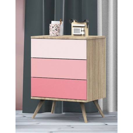 Commode 3 tiroirs en bois ROSE 2 - vertbaudet enfant 