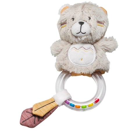 Hochet - Timouki - Ours en velours beige - Mixte - A partir de 1 mois BEIGE 2 - vertbaudet enfant 