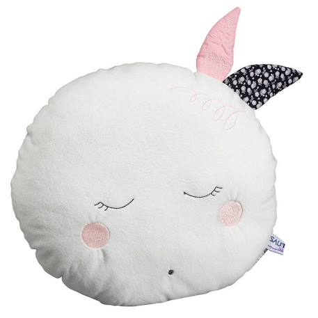 Coussin déco lune - Miss Chipie - Blanc - Rond - 8x30x30 BLANC 1 - vertbaudet enfant 