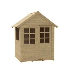 Jouet-Jeux d'imitation-Maison, bricolage et métiers-Maisonnette En Bois Romarin Tp Toys - L.91,5 X L.98,5 X H.140 Cm - Pour Enfants À Partir De 18 Mois