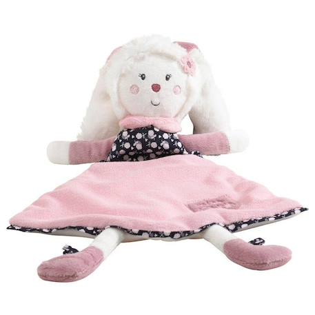 Doudou mouchoir lapin - Miss Fleur de Lune - en velours doux - Blanc - pour bébé fille BLANC 2 - vertbaudet enfant 