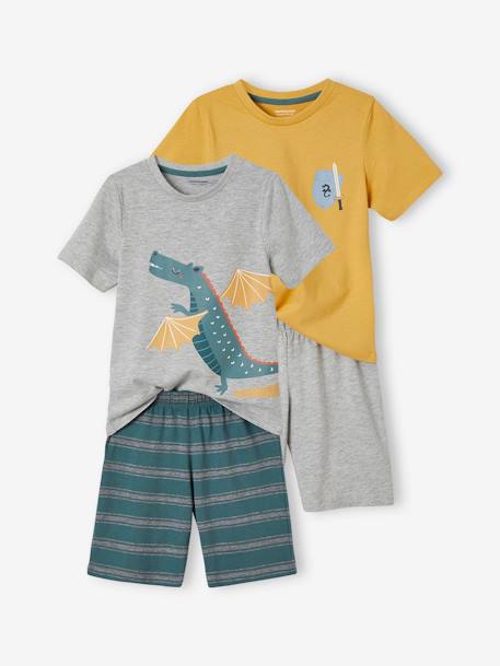 Garçon-Pyjama, surpyjama-Lot de 2 pyjashorts chevalier et dragons