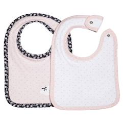 Bavoirs en coton Rose - Sauthon - Lot de 2 - Douceur et absorption - Ouverture facile  - vertbaudet enfant