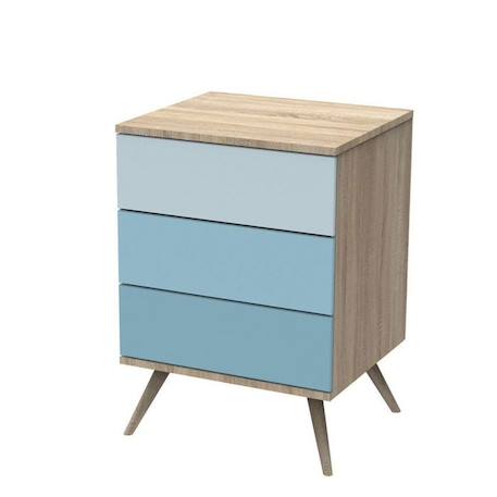 Commode 3 tiroirs en bois BLEU 1 - vertbaudet enfant 