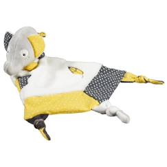 Jouet-Premier âge-Doudou mouchoir - Babyfan - Eléphant en velours gris - Mixte - A partir de 1 mois - L19xH3