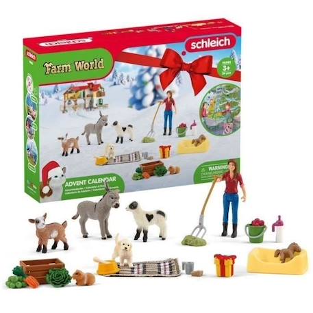 Calendrier de l'avent Farm World - SCHLEICH - 98983 - Laura la fermière et ses adorables bébés animaux VERT 3 - vertbaudet enfant 