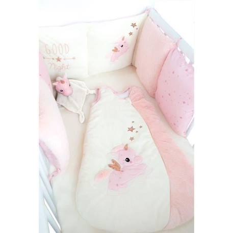 DOMIVA Tour de lit Jolly - Microfibre 100% Polyester - Adaptable - Blanc/Rose - 30 x 180 cm ROSE 4 - vertbaudet enfant 