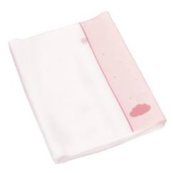 Puériculture-Matelas, accessoires de lange-Matelas à langer, housse-Matelas à langer - LILY POUDREE - petit modèle - déhoussable - rose et blanc