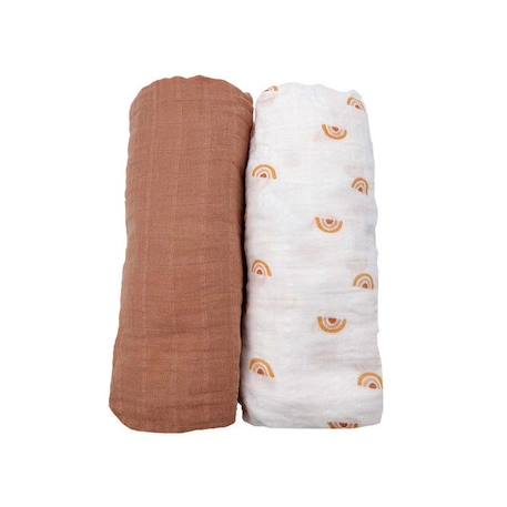 Lot de 2 draps housse 65x130 cm en coton bio ORANGE 1 - vertbaudet enfant 