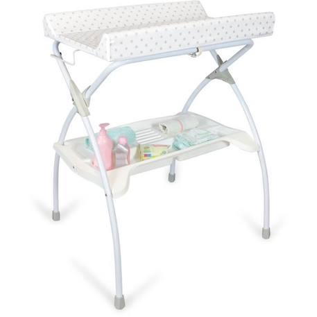 Table à Langer Moon - Babyland - PVC - 80x68x98cm - Etoile Grise - made in Italia BLANC 1 - vertbaudet enfant 