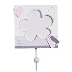 -Patères en bois rose - Lilibelle - Set de 3 - MDF - Gris - 1,5x12x12 - Mixte - Bébé