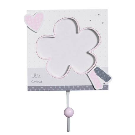 Patères en bois rose - Lilibelle - Set de 3 - MDF - Gris - 1,5x12x12 - Mixte - Bébé ROSE 1 - vertbaudet enfant 