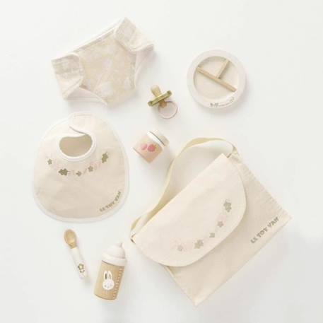 Kit De Soins Pour Poupées - Le Toy Van - Taille de la bouteille: 4,5x4,5x10 cm - Âge: 2+ - Matériau: coton, bois BEIGE 2 - vertbaudet enfant 