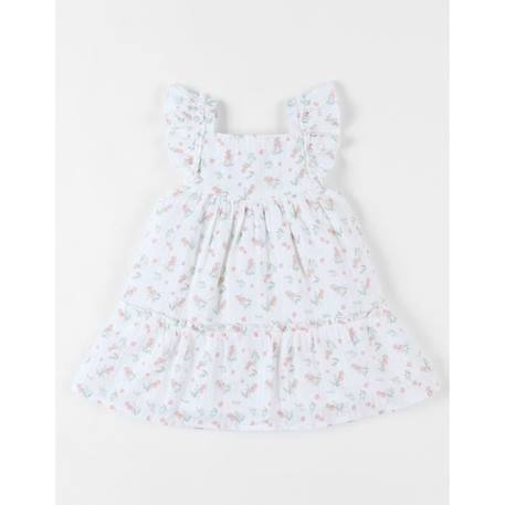 Robe évasée fleurie BLANC 3 - vertbaudet enfant 