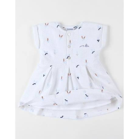 Robe imprimé fleuri en crêpe de coton BLANC 2 - vertbaudet enfant 