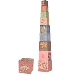 -Jeu éducatif - Egmont Toys - Pyramide Jungle - 9 cubes gigognes en carton - Rose - Mixte