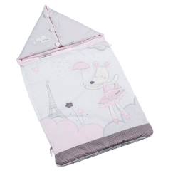 -Nid d'ange bébé nomade en coton blanc - Lilibelle - 0-3 mois - pour poussette et siège auto