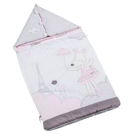 Bébé-Nid d'ange bébé nomade en coton blanc - Lilibelle - 0-3 mois - pour poussette et siège auto