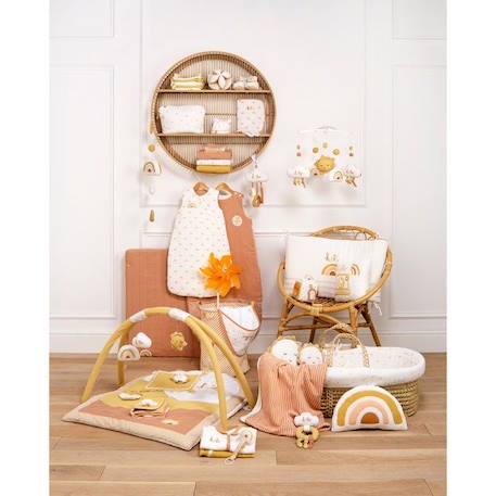 Protections de barreaux de lit 38x21 cm en coton Moutarde JAUNE 4 - vertbaudet enfant 