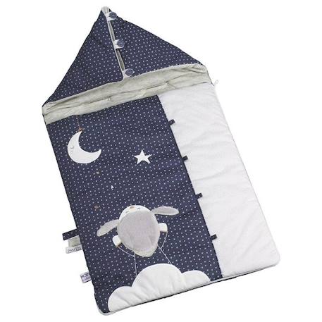 Nid d'ange bébé nomade Mouton - Sauthon - Merlin - Bleu indigo et gris perle - 0 à 3 mois  - vertbaudet enfant