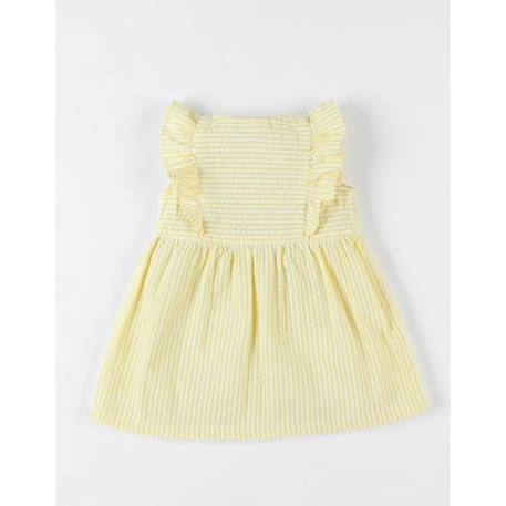 Robe en crête de coton rayée jaune/écru JAUNE 2 - vertbaudet enfant 